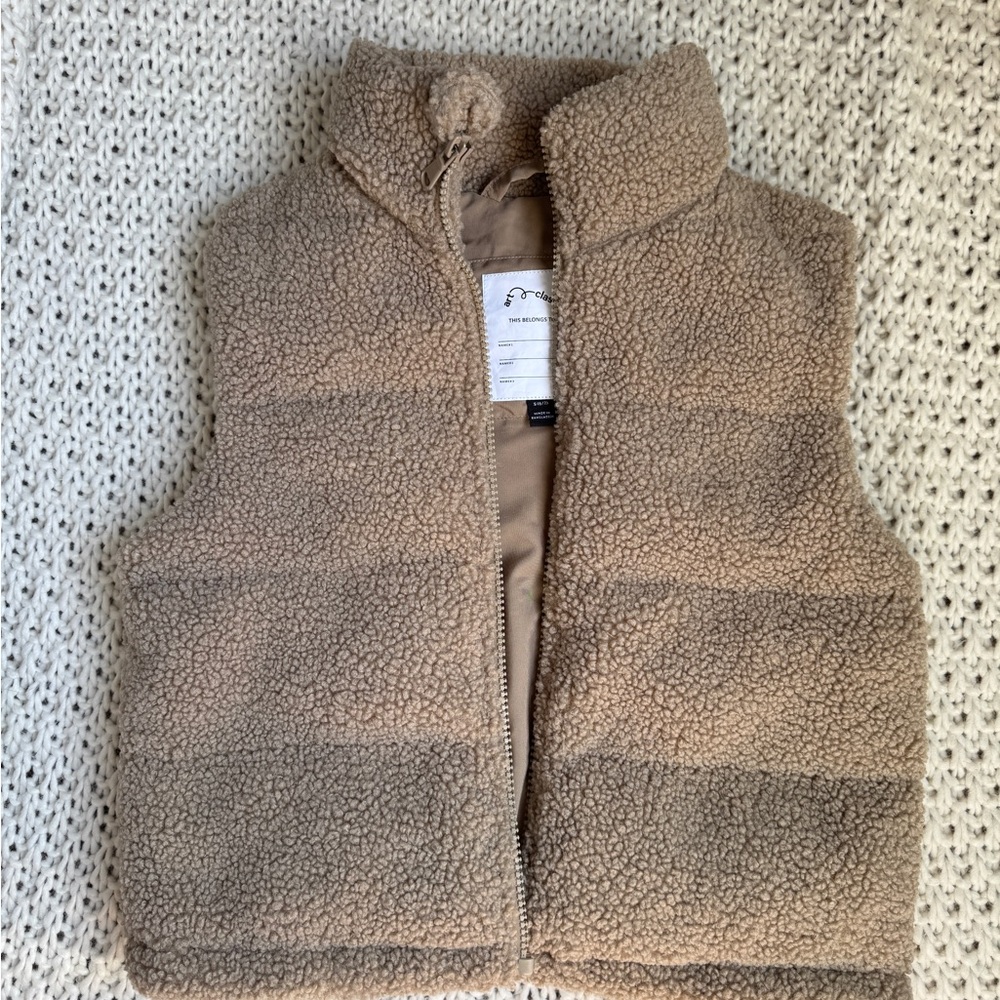 Girls art class Sherpa puffer jacket